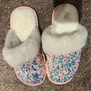 NWT Pink Sequin Slippers